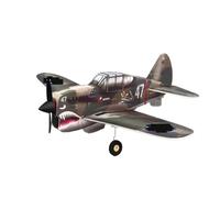 MinimumRC P-40 Warhawk Avión RC, 4 canales, 2,4 GHz, giroscopio, estabilizado con 320 mm de envergadura y varios modos de vuelo, avión RC de espuma ligera para pilotos aficionados, gas izquierdo