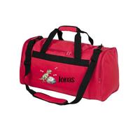 minimutz Bolsa de deporte infantil personalizada, bolsa de viaje T-Rex para niños y niñas, tamaño grande, bolsa de deporte infantil con nombre 26L, rojo, Bolsa de deporte