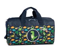 minimutz Bolsa de deporte para niños pequeña, personalizada con nombre, bolsa de viaje de fin de semana, 38 x 22 x 20 cm, 12 L, Dino-azul, small, Bolsa de deporte infantil