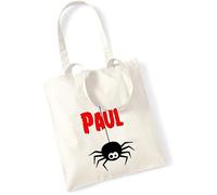 minimutz Bolsa de dulces de Halloween con nombre | Bolsa personalizada para coleccionar dulces o tratos | Bolsa de regalo de truco o trato araña