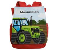 minimutz Mochila infantil para niños - Personalizado con nombre - Mochila infantil Tractor Trekker Granja - Pequeña mochila de ocio Kita Kindergarten 2-5 años