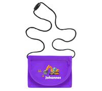 minimutz Monedero infantil personalizado con nombre, bolsa de pecho, excavadora para niño (morado)