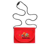 minimutz Monedero infantil personalizado con nombre, bolsa de pecho, excavadora para niño (rojo)