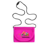 minimutz Monedero infantil personalizado con nombre, bolsa de pecho, excavadora para niño (rosa)