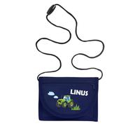 minimutz Monedero infantil personalizado con nombre, bolsa de pecho, tractor niño, azul marino, small, Apto para niños