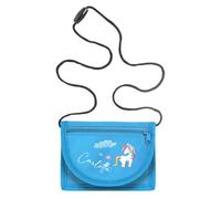 minimutz Monedero infantil personalizado con nombre, bolsa de pecho, unicornio, estrellas, niña, azul claro, small, Apto para niños