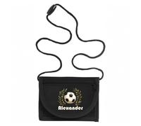 minimutz Monedero infantil personalizado con nombre, bolso de fútbol para niño, color negro