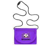 minimutz Monedero infantil personalizado con nombre, bolso de fútbol para niño (morado)