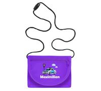 minimutz Monedero infantil personalizado con nombre, bolso de pecho para niños de policía, morado, small, Apto para niños