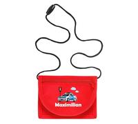 minimutz Monedero infantil personalizado con nombre, bolso de pecho para niños de policía, rojo, small, Apto para niños