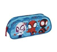 minimutz Spidey - Estuche escolar para niñas y niños, personalizable con nombre, Spidey - Azul, Estuche escolar