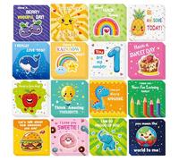 Mininota motivativa de amabilidad - tarjetas de confirmación positivas | Tarjetas de broma para niños | 60 fiambreras brackable Lunch Box Notes on Premium Cardstock | Animación de dibujos animados