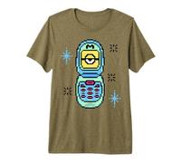 Minions 8-bit Flip Phone Pixel Retro Camiseta Premium