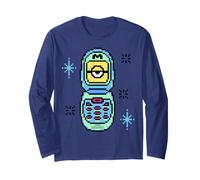 Minions 8-bit Flip Phone Pixel Retro Manga Larga