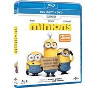 Minions [Blu-ray] Starring Sandra Bullock, Jon Hamm, Steve Carell - Despicable Me Franchise Movie - Includes 4 Mini-Movies [Spanish Artwork]