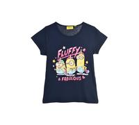 Minions Camiseta para Niñas, Diseño 'Fluffy & Fabulous' Camiseta Algodón Suave de Manga Corta para Niñas, Talla 8 Años | Azul