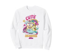 Minions Cute But Dangerous Sudadera, Unisex para Adultos, Blanco, S