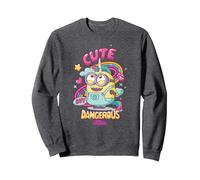 Minions Cute But Dangerous Sudadera, Unisex para Adultos, Jaspeado Oscuro, XL