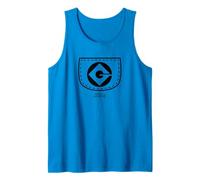 Minions GRU Logo Faux Pocket Graphic Camiseta sin Mangas