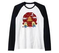 Minions Lunar New Year Fireworks Fun Camiseta Manga Raglan