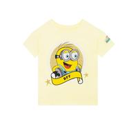 Minions & Monsters Camiseta Niña Manga Corta, Camiseta Manga Corta con Purpurina, Bob Minion Ropa Niña, Amarillo 9-10 Años