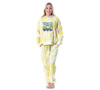 Minions Positive Vibes Tie Dye Womens' Pajama Loungewear Hooded Jogger Set Yellow