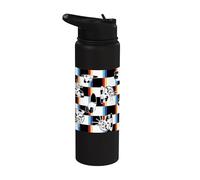 Minions Rainbow Checkerboard All Over Print Stainless Steel Insulated Water Bottle