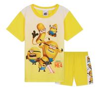 Minions Transpirable Pijama Niño Corto, Set de 2 Piezas - Regalo para Niños (Azul/Mostaza, 4-5 Años)