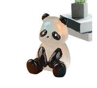 Minipandas luminosos de resina, lindos animales en miniatura, decoración de paisaje, figuras de animales que brillan en la oscuridad, exquisitas figuras de panda de resina artesanal para familiares