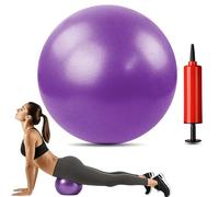 Minipelota de pilates y yoga de 25,4 cm para entrenamiento de estabilidad, gimnasio, antiexplosión y antideslizante, con tubito de hinchado, Púrpura