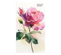 Miniplaner Style Rosenblüten 2027: Taschenkalender 9x15 cm - Wochenplaner mit Jahresübersicht, deutschem Kalendarium & Schulferien, ideal für unterwegs