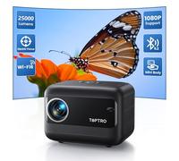MiniProyector Portatil 【Enfoque Eléctrico】 20000 lúmenes Proyector 1080P Soporte, Corrección Trapezoidal Motorizada ±40° WiFi 6 y Bluetooth 5.2, TR25 Proyectors Cine En Casa para iOS/Android/PC/HDMI