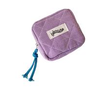 Minis - Bolsa de maquillaje para bolso, pequeña bolsa de cosméticos de viaje, monedero, servilleta sanitaria, almacenamiento de lápiz labial para mujeres, mini cosméticos para bolso, Purple, Mass