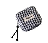 Minis - Bolsa de maquillaje para bolso, pequeñas bolsas de cosméticos, organizadores de maquillaje, almacenamiento de servilletas sanitarias, bolsas de viaje portátiles para pintalabios, Black, Mass