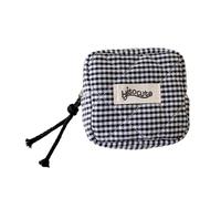 Minis - Bolsa de maquillaje pequeña para cosméticos, viajes, monedas, almacenamiento de servilletas sanitarias, lápiz labial para mujer, bolsa de almacenamiento de servilletas sanitarias, Negro