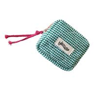Minis - Bolsa de maquillaje pequeña para cosméticos, viajes, monedas, almacenamiento de servilletas sanitarias, lápiz labial para mujer, bolsa de almacenamiento de servilletas sanitarias, Verde