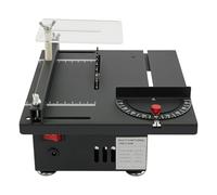 Minisierra circular de mesa de 200 W, 10000 rpm, 33 mm, profundidad de corte 0-90°, ángulo ajustable, velocidad de 7 marchas, acero laminado en frío, sierra de mesa para madera, plástico, bricolaje