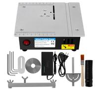 Minisierra de mesa eléctrica, 5000 rpm, sierra de mesa con fuente de alimentación de 7 velocidades, sierra de cinta de mesa para madera/PCB/metal, bricolaje y modelismo (A)
