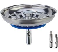MINISMUS Colador Fregadero - a Prueba de Óxido Desague Lavabo Filtro Tapón, Presione y Tire - Apto para Lavavajillas Colador Drenaje Tapon Lavabo Accesorios Cocina (80 mm)