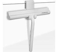 Minismus Escobilla de ducha de silicona, gancho con escobilla para limpiaparabrisas para puertas de ducha, escobilla de baño (blanco, 8.25 pulgadas)
