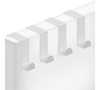 Minismus Juego de 4 Percha Puerta - Perchas Colgadores de Acero Inoxidable, Se Pueden Usar Individualmente - Ganchos para Colgar Toalla, Abrigo, Albornoz y Más (Blanco)