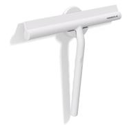Minismus Limpiacristales para Ducha, baño, Azulejos, Espejos, Ventanas, Incluye Soporte magnético sin taladrar, Autoadhesivo, diseño Moderno (Blanco, 21 cm)