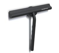 Minismus Limpiacristales para Ducha, baño, Azulejos, Espejos, Ventanas, Incluye Soporte magnético sin taladrar, Autoadhesivo, diseño Moderno (Negro, 21 cm)