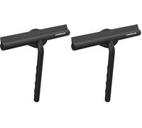 Minismus Limpiacristales para Ducha, baño, Azulejos, Espejos, Ventanas, Incluye Soporte magnético sin taladrar, Autoadhesivo, diseño Moderno (Negro, 21 cm) (Paquete de 2)