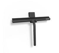 Minismus Limpiador Cristales Ducha de Silicona - Rasqueta Limpiacristales, Limpia Cristales Ducha para Superficies Impecables - Sin Necesidad de Taladrar, Soporte Incluido (Negro, 28 cm)