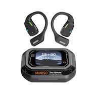 MINISO M98 AI - Auriculares de traducción en tiempo real 3 en 1 con aplicación, 134 idiomas con pantalla táctil LCD, auriculares de traducción abiertos para aprendizaje, viajes, negocios