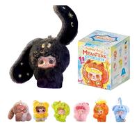 MINISO QKid Mood Fuzzball Series - Llavero de felpa con forma de monstruo emocional, caja ciega coleccionable para decoración de bolsas y regalos, caja individual aleatoria