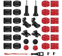 MINISOISO Casco Cámara, 33 Piezas Soporte Curvado y Plano, Adhesivo de Montaje Compatibles con GoPro Hero 4/5/6/7/8 y Otras Cámaras de Acción