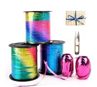MINISOISO Cinta de Regalo, Cinta de Embalaje de Regalo 720M, Cinta de Globo Brillante, Cinta de Regalo de Colores, con 2 Rollos de Cinta Rizada y 1 Par de Tijeras, Cintas Rizadas de Globo para Regalos