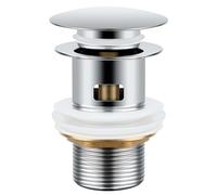 MINISOISO Desagüe Lavabo con Rebosadero, Tapon Pop Up Lavabo Universal 1 1/4", Desague Lavabo Click Clack, Tapones de Desagüe Lavabo, Válvula Lavabo para Baño y Inodoro, Plata